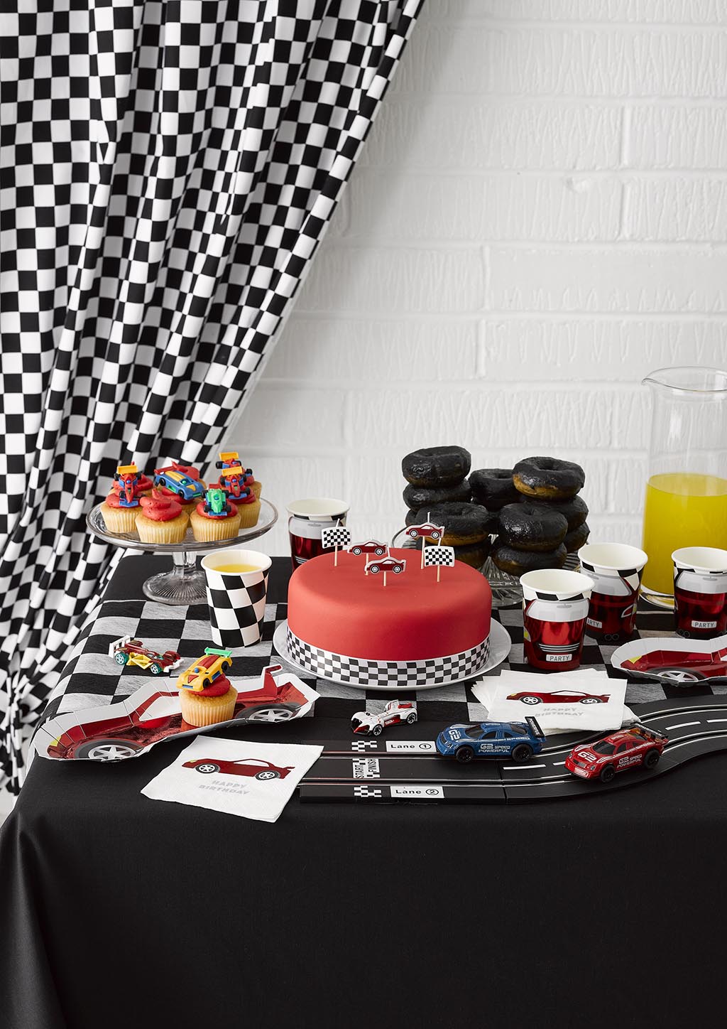 Start Your Engines little racers!  We have everything your little race car driver needs to cross the finish line with a first place party.
