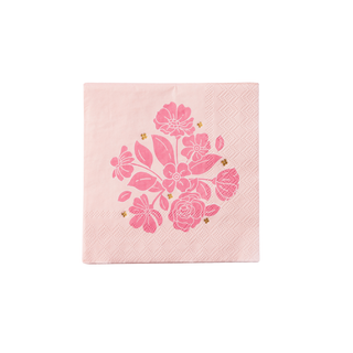Petal Pink Elegant Floral Cocktail Napkins