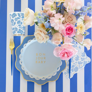 Blue Belle Elegant Floral Dinner Napkins