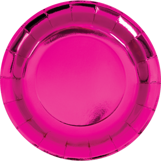 Hot Pink Foil 9" Party Plates