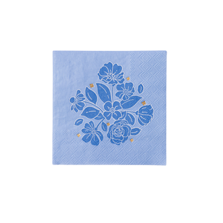 Belle Blue Elegant Floral Cocktail Napkins