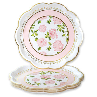 Pink Tea Time Whimsy 9 in. Premium Paper Plates | Oh So Fancy Party