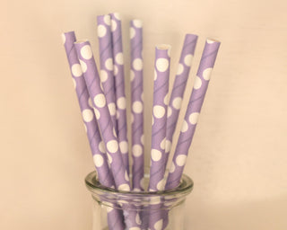 Paper Straws / Lavender Straws / Lavender Party Straws / Chevron Straws / Polka Dot Straws / Lavender Polka Dot / Party Straws