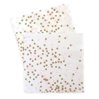 Pink and Gold Confetti Napkins 