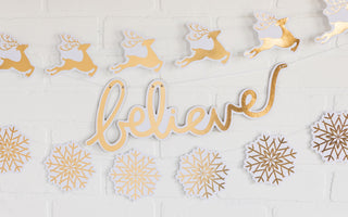Gold Foil Snowflake Banner