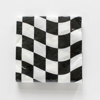 Checkered Flag Small Napkins / Race Car Birthday Party / Car Party Napkins / Pit Stop / Racing Party Supplies / Cars / Black & White Napkin