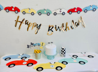 Vintage Race Car Banner / Race Cars Party Banner / Race Track Birthday Banner / Race Car Birthday / Cars birthday / Race Car Banner