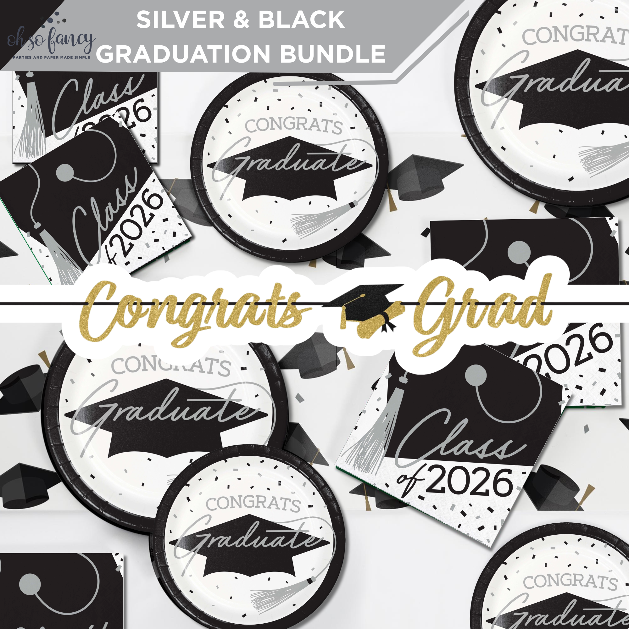 Graduation Bundle Graduation Party Bundles | Class of 2026 Party Supplies | Plates Cups ...