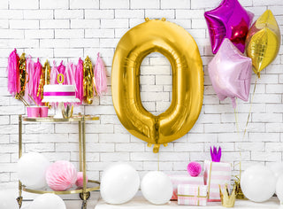 Number "0" Gold Balloon - 34"