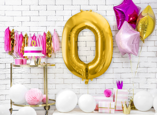 Number "0" Gold Balloon - 34"