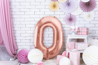 Number "0" Rose Gold Balloon - 34"