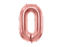 Number "0" Rose Gold Balloon - 34"