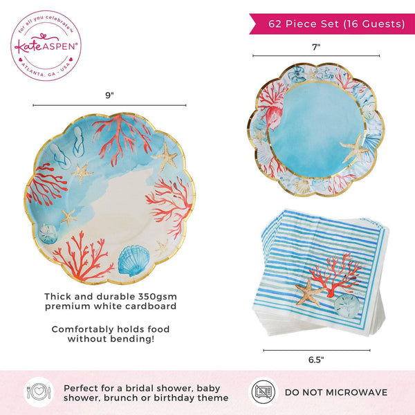 Beach Party Tableware 62 Piece Set