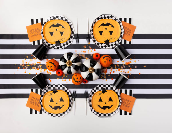 Orange Jack-O-Lantern Small Plates (Set of 8)