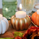 2-in-1 Pumpkin Tealight/Candlestick Holder (Set of 6) - Gold