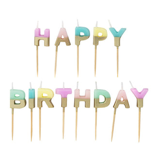 Pastel Happy Birthday Candles | Letter Cake Candles