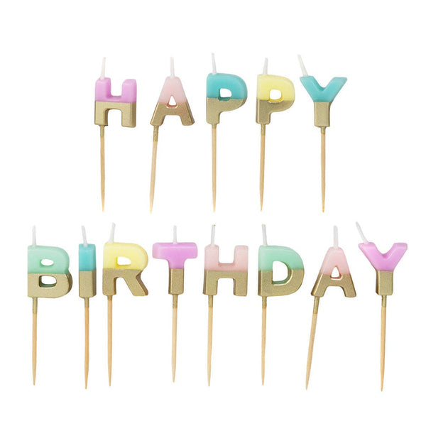 Pastel Twirl Birthday Candles - 8 Pack | Cake Candles