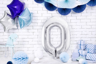 Number "0" Silver Balloon - 34"