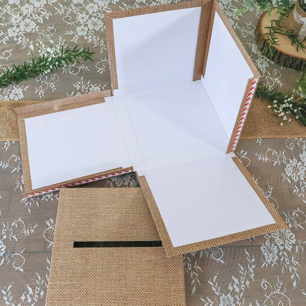 Rustic Elegance Wedding and Party Card Box - Burlap and Lace