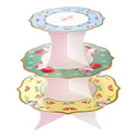 3 Tier Floral 2-Sided Cupcake Stand