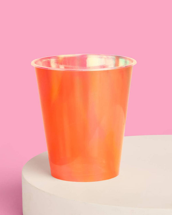 Orange Iridescent Cups