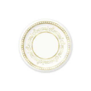 Gold Foil Floral Dessert Plate