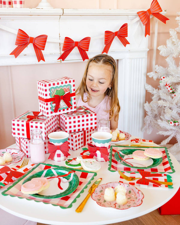 Plaid Cup with Bow - Holiday Christmas Party Cups