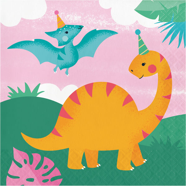 Pink Dino Party Tableware Bundle