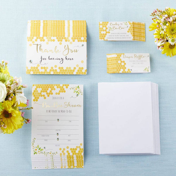 Complete Sweet As Can Bee Baby Shower 207 Piece Bundle - 16 Guests