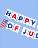 Stars & Stripes Patriotic Banner - white foil 5 ft banner
