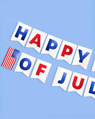 Stars & Stripes Patriotic Banner - white foil 5 ft banner