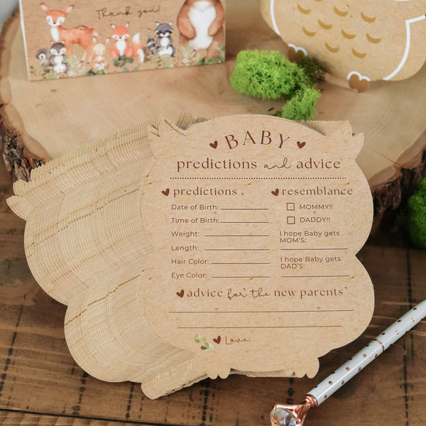 Woodland Baby Shower Advice Card Set
