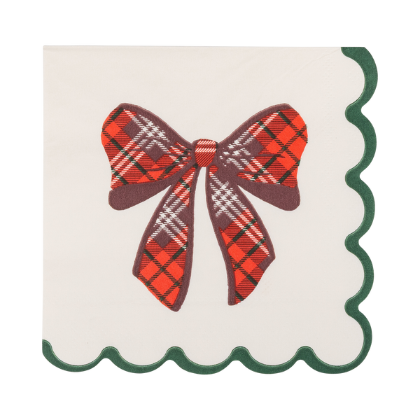 Green Plaid Christmas 10" Square Dinner Plates