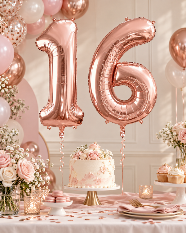 Rose Gold 16 Balloons