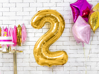 Number "2" Gold Balloon - 34"