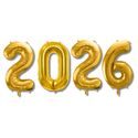 2026 Gold Foil Number Balloons