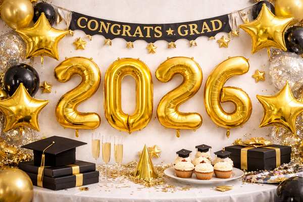 Gold Star Foil Balloons - Set of 5