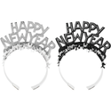 Black Glitter and Silver Foil New Year Tiaras
