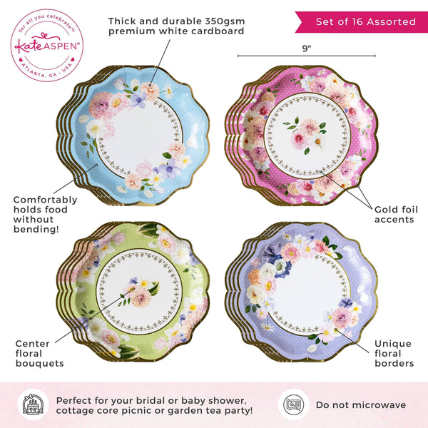 Tea Time Party 9" Premium Paper Plates