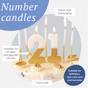 White & Gold Number Candles | Individual Birthday Cake Candles