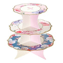 3 Tier Floral 2-Sided Cupcake Stand