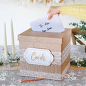 Rustic Elegance Wedding and Party Card Box - Burlap and Lace