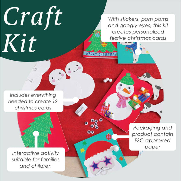 Santa Christmas Card Kit - 12 Pack | Christmas Craft
