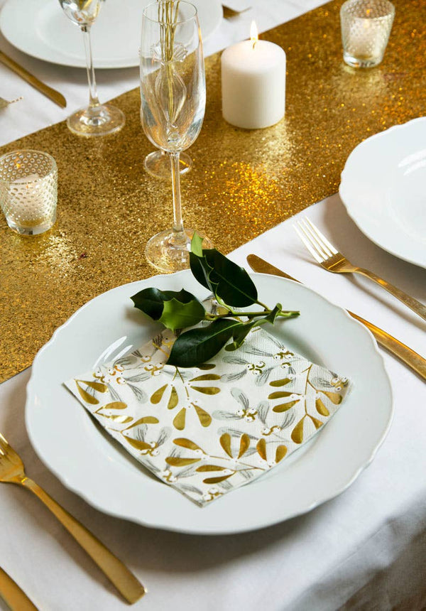Gold Glitter Table Runner