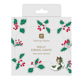 Holly Christmas LED String Lights - Festive Holiday Decor (2m/10 LEDs)