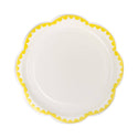 Yellow and White Dessert 8" Plate