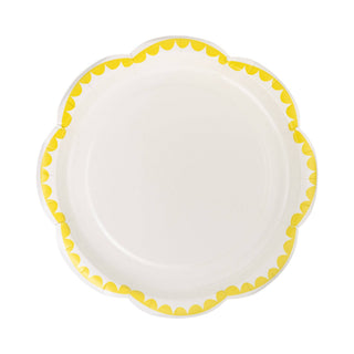Yellow Striped Scallops 9" Plate