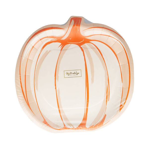 Falloween Pumpkin Shaped Paper Plate