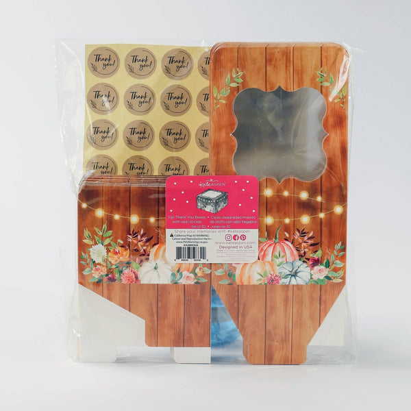 Fall Cookie Boxes with Window + Seal Sticker (Set of 30)
