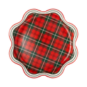 Green Plaid Christmas 10" Square Dinner Plates